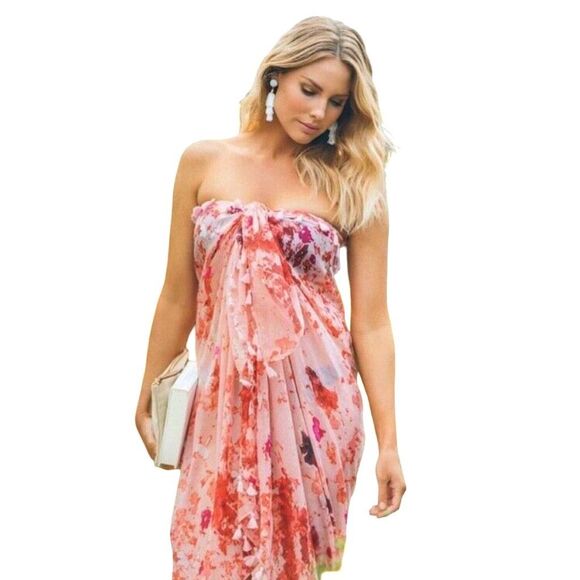 Peter Som Dream Floral Sarong - Rose Quartz - One Size - MSRP $195 - Picture 6 of 8